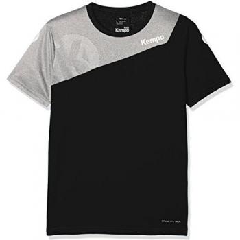 Kempa Core 2.0 Shirt Camiseta De Juego De Balonmano, Hombre, Negro/Gris Oscuro Mezcla, 116
