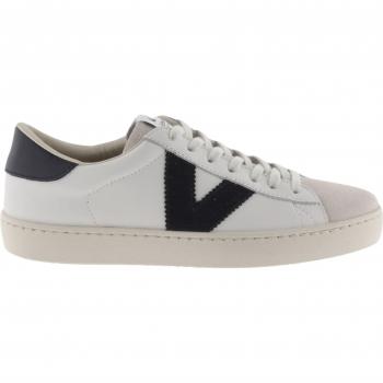 Zapatillas de piel unisex Victoria Berlin con piezas en contraste y puntera de serraje