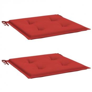 Cojines de silla de jardín 2 uds tela Oxford rojo 40x40x3 cm