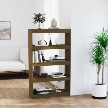 Miel Librería/Partición 80x30x135,5 cm Madera maciza de pino