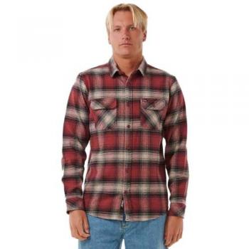 Rip Curl Count Flannel Camisa de Manga Larga para Hombre en Color Granate (Tamaño L)