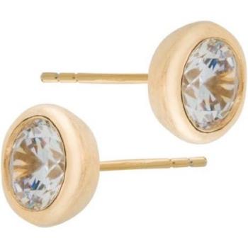 Pendientes Itemporality de plata bañada en oro con circonita blanca