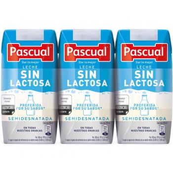 Pascual – Leche Semidesnatada Sin Lactosa Bienestar Animal – 3 x 200ml