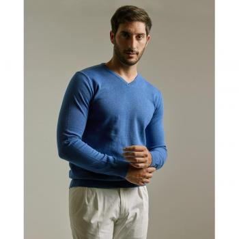 Jersey Hombre Azul Cuello Pico Nirvana