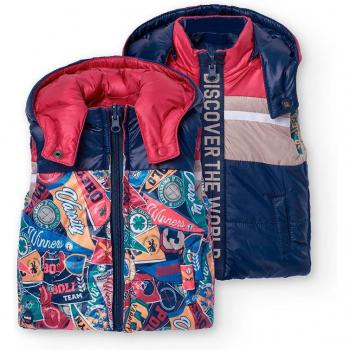 Boboli Chaleco Reversible de niño con capucha y cierre de cremallera