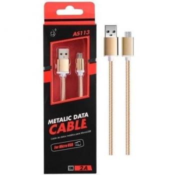 Cable de datos knob para MicroUSB, 1M 2A Oro
