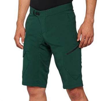 Pantalones Cortos de Bicicleta 100% Ridecamp Verde, Talla 32, Diseño MTB, Color Verde Hierba