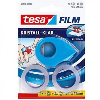 Dispenser Mini de Cinta Adhesiva Tesa® con 2 Rollos de Tesafilm® - Colores Asortidos, Longitud 10m y Ancho 19mm