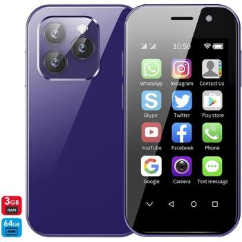 Mini Smartphone DAM 14 PRO 4G, Android 9.0, 3GB RAM + 64GB, Pantalla de 3'', Doble Tarjeta SIM, Color Morado