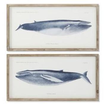 Cuadro decorativo ESPRIT Ballena 70 x 2,5 x 35 cm (2 unidades) - Plástico (Reacondicionado A)