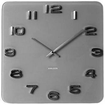 Reloj de Pared Cuadrado de Cristal Gris Vintage Karlsson 35 cm