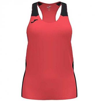 Camiseta de tirantes para mujer Joma Record II en color coral flúor y negro