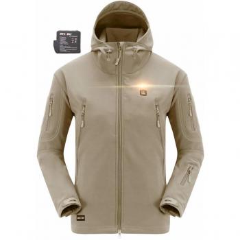 DEWBU Chaqueta Calefactable con 7.4v Batería Softsell Impermeable Invierno para Actividades al Aire Libre