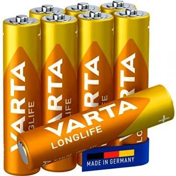 Baterías Varta Longlife AAA Alkalinas 1,5V - Pack de 8 unidades
