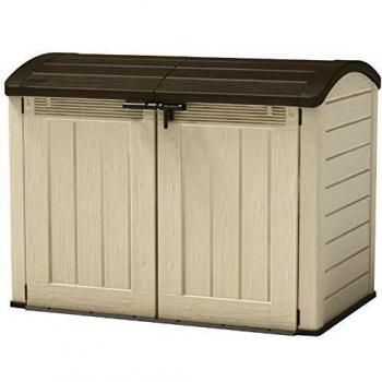Keter Store It Out Ultra - Caja de almacenamiento exterior de resina, 2000 litros, beige y marrón, dimensiones 177 x 113 x 134 cm