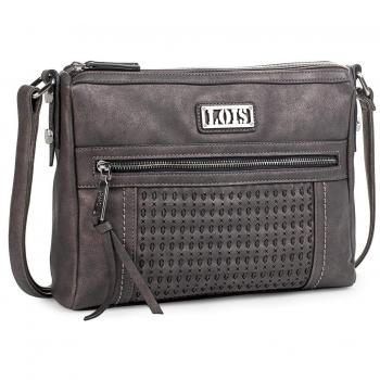 Lois - Bolso de Mujer Bandolera Ajustable. Doble Cremallera. Bolsillo Interior con Cremallera. Piel sintética Polipiel 94349, Color Marron Metalizado