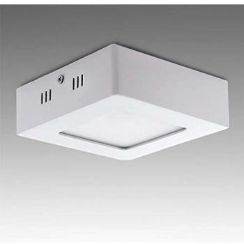 Greenice | Plafón LED Cuadrado Superficie 120Mm 6W 470Lm 30.000H | Blanco Frío