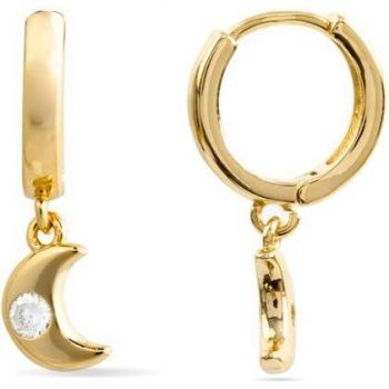 Pendientes Essential de Luxenter acabados en oro de 18k con circonita brillante
