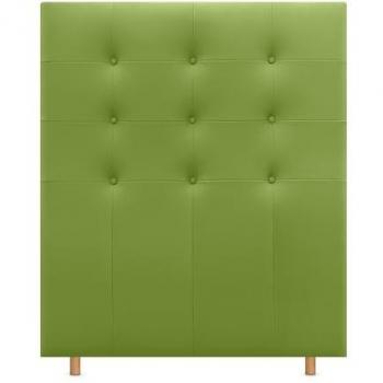 Cabecero Capitoné hasta el Suelo Tapizado en Polipiel Verde Acualine para Cama Individual y Matrimonio (95cm)