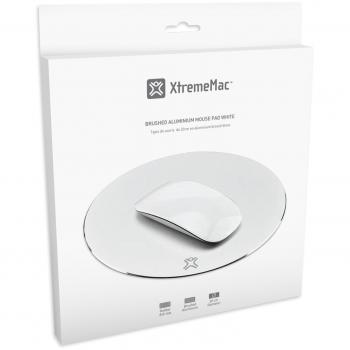 XtremeMac - Alfombrilla de ratón Redonda de Aluminio, solución Uso Seguro de tu ratón - Blanco