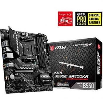 MSI MAG B550M BAZOOKA Motherboard mATX, AM4, DDR4, Dual M.2, LAN, USB 3.2 Gen1, Front Type-C, Mystic Light RGB, HDMI, DisplayPort, AMD RYZEN 3000 3rd Generation
