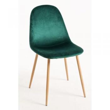 Silla de Comedor Teok de Terciopelo Verde