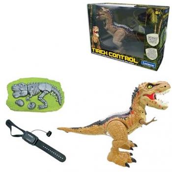 Robot Dinosaurio Lexibook T-Rex RC con Control por Gestos, Efectos de Luz y Sonido, Recargable, Movimientos Articulados y Controles Remotos incluidos