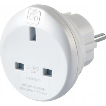 Go Travel Earthed UK-EU European Compact Adaptor