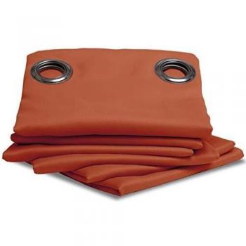 Cortina Térmica Opaque 2 en 1 con Ollaos Naranja MC374 - Aislante Anti-Calor y Anti-Frío - 140x260 cm