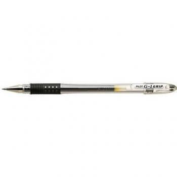 Bolígrafo de Gel Pilot G-1 Grip Recargable con Punta Fina y Cuerpo Transparente, Color Negro (Paquete de 12)