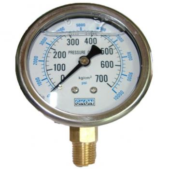 La presión hidráulica 60 MM / Lleno sísmica Manómetro de aceite Medidor de 700kg 10000 psi