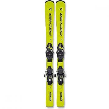 Pack de Esquís Alpinos Junior Fischer RC4 Race Jr JRS + FS4 Ca JRS, talla 100 (70-120 cm), color amarillo
