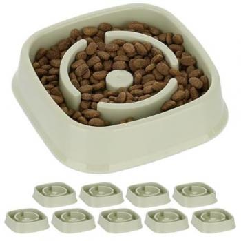 Comederos Antivoracidad para Perro Relaxdays, Cuenco Antiestrés, Comida Lenta, Apto Lavavajillas, 800 ml, Verde