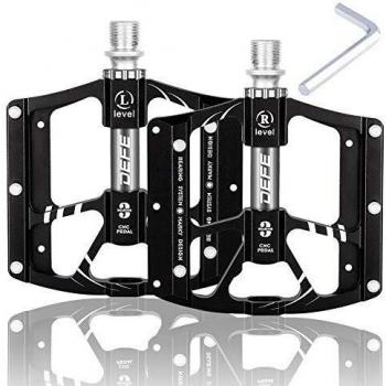 LUROON Pedales de Bicicleta,Pedales Montaña Aluminio 9/16 Pulgadas Sealed los Cojinetes con Antideslizante,para Bicicleta de Montaña, Bicicleta Urbana,Biciclet Carretera,etc MTB/BMX Pedales