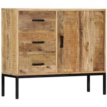 vidaXL Madera de Mango Maciza Aparador Mobiliario Muebles de Hogar Decoración para Interior Diseño Elegante Sencillo Resistente Funcional 88x30x71cm
