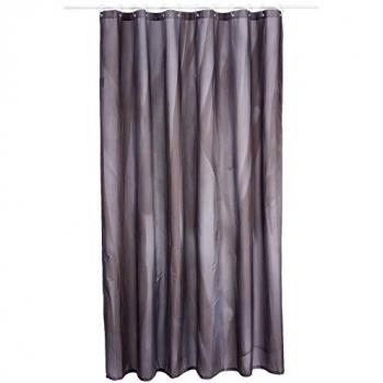 Cortina de Ducha Spirella Liv - Elegante y Moderna, 100% Poliéster, Antimanchas, Anti-Hongos, Lavable a 40°, Color Negro-Gris, Tamaño 180x200