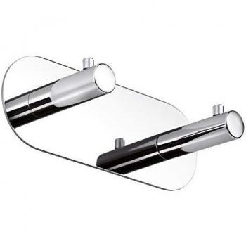 INDA - Accesorios de Baño, Serie Gealuna, Colgador de Pared Doble en Latón Cromado, Medidas 15 x 5 x 5 cm