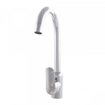 Grifo Cocina Latón/Zinc, Cromado, Agua Caliente-Fría, Latiguillos, Caño Alto, Monomando [QLI-FA1057]