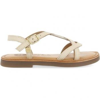 Sandalias de Piel Metalizada en Color Off-white para Niña Tilly