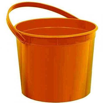 amscan – Cubo de plástico para Fiestas, Color Amarillo