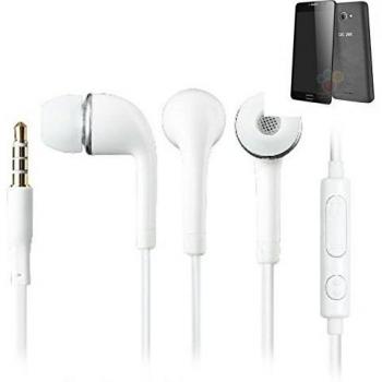 In Ear headphones para Alcatel One Touch Pop 4S 32 GB, con micrófono + control de volumen, blanco | 3.5mm auriculares micrófono omnidireccional, Studs auriculares auriculares estéreo sonido grave universal de control de volumen de los auriculares aplic