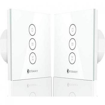 Zled controlablezalexa interruptor persiana wifi etersky interruptor inteligente control de app y voz compatible con alexa y google home interruptor de reloj para motor persiana tubular 2 piezas