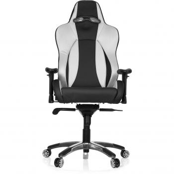 HJH Office Wingman II Sillón de Oficina, Piel sintética, Negro y Plateado, 50 x 52 x 140 cm
