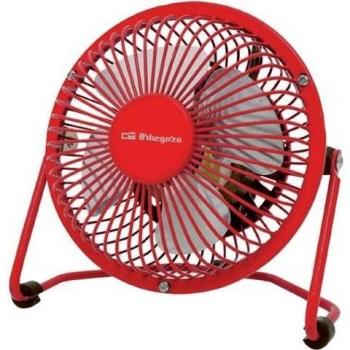 Orbegozo PW 1021 - Mini ventilador USB de sobremesa, silencioso, 8 W, rojo