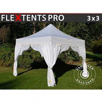 Carpa Plegable Impermeable FleXtents PRO Raj 3x3m Blanca/Oro