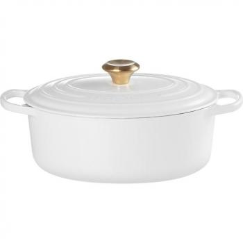 Le Creuset Signature White 29cm Oval Cast Iron Casserole