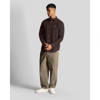 Lyle & Scott Needle Cord Shirt in Sediment for Men