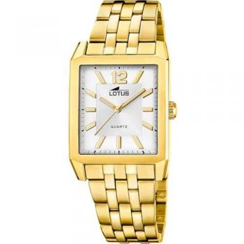 Reloj de Hombre Lotus Square Series 18984/1 Acero Inoxidable Dorado Analógico