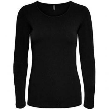 Only Onllive Love Life L/s Oneck Top Noos Jrs Camiseta, Negro, M para Mujer