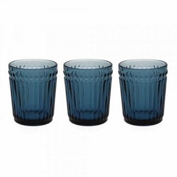 Juego de 3 vasos de cristal azul Tognana Dorico 30cl CC300
